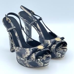 NIB DOLCE & GABBANA Python Leather Platform Heels